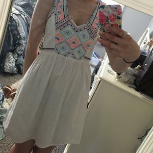 American eagle tribal print white dress