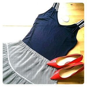 Banana Republic Navy White Grosgrain Strap Tank