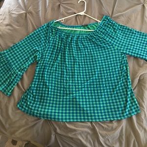 Cute checkered shirt with bell sleeves 18/20