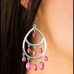 Pink earrings- sparkling soirée