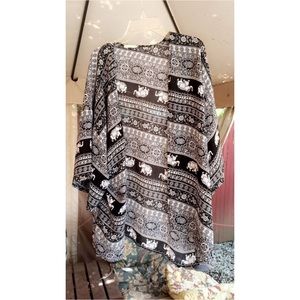 LA Hearts Boho Elephant Kimono