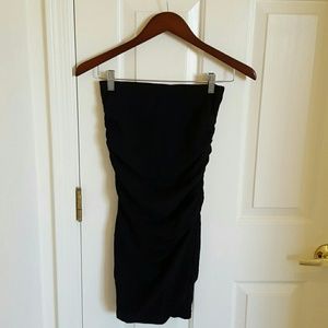 Strapless black dress