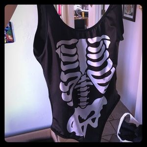 Black bones bathing suit small