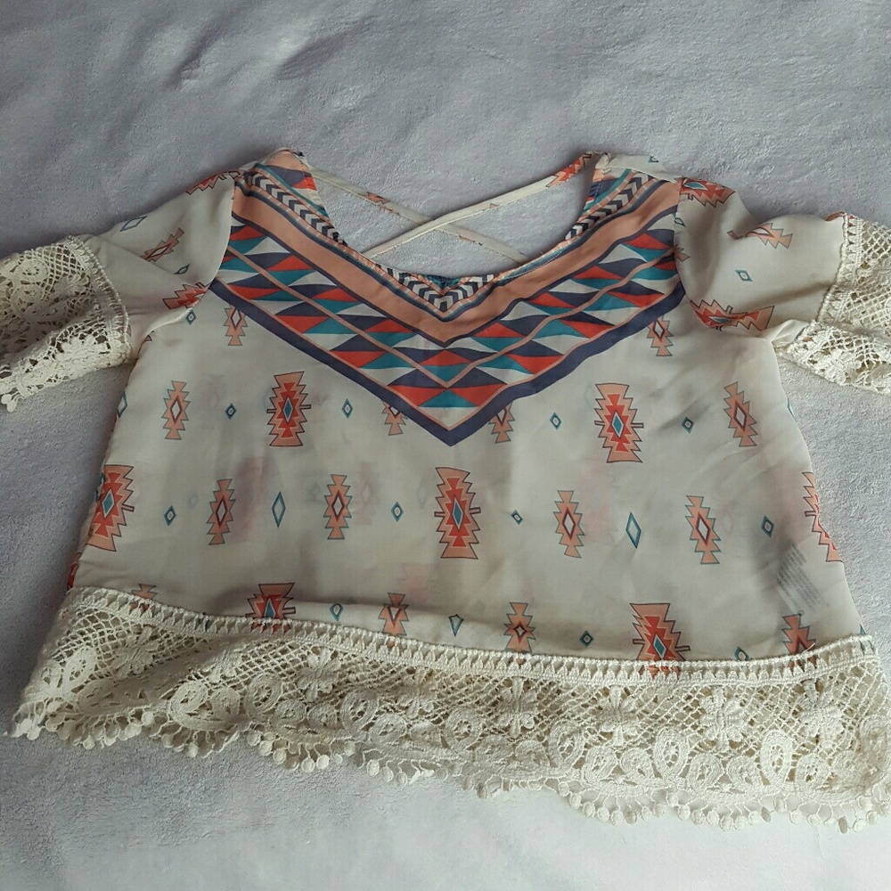 Tribal and crochet top