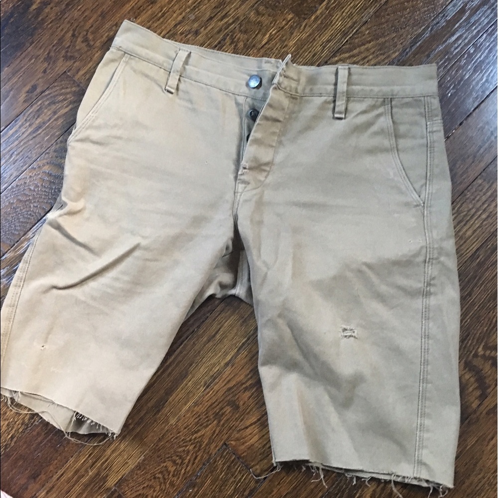 Levi's tan cut off shorts button fly