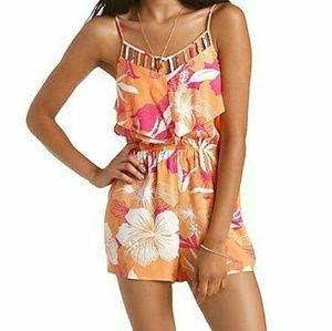 Orange Floral romper