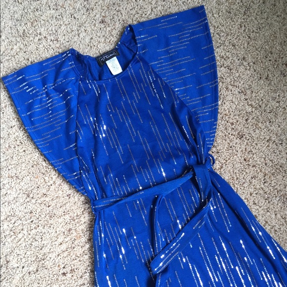 BTween Tops - Sequined royal blue special occasion top