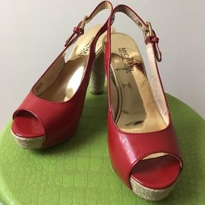 Red Michael Kors Slingback Heels