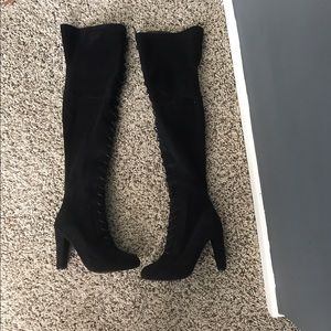 Thigh high lace up boots size 6