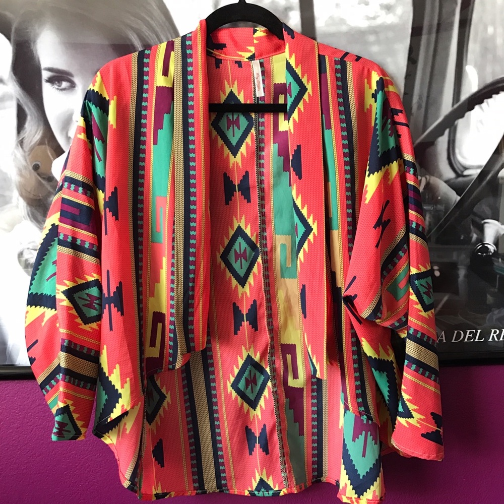 Tribal pattern kimono