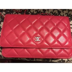 CHANEL QUILTED LAMBSKIN LEATHER WOC SHOULDER BAG