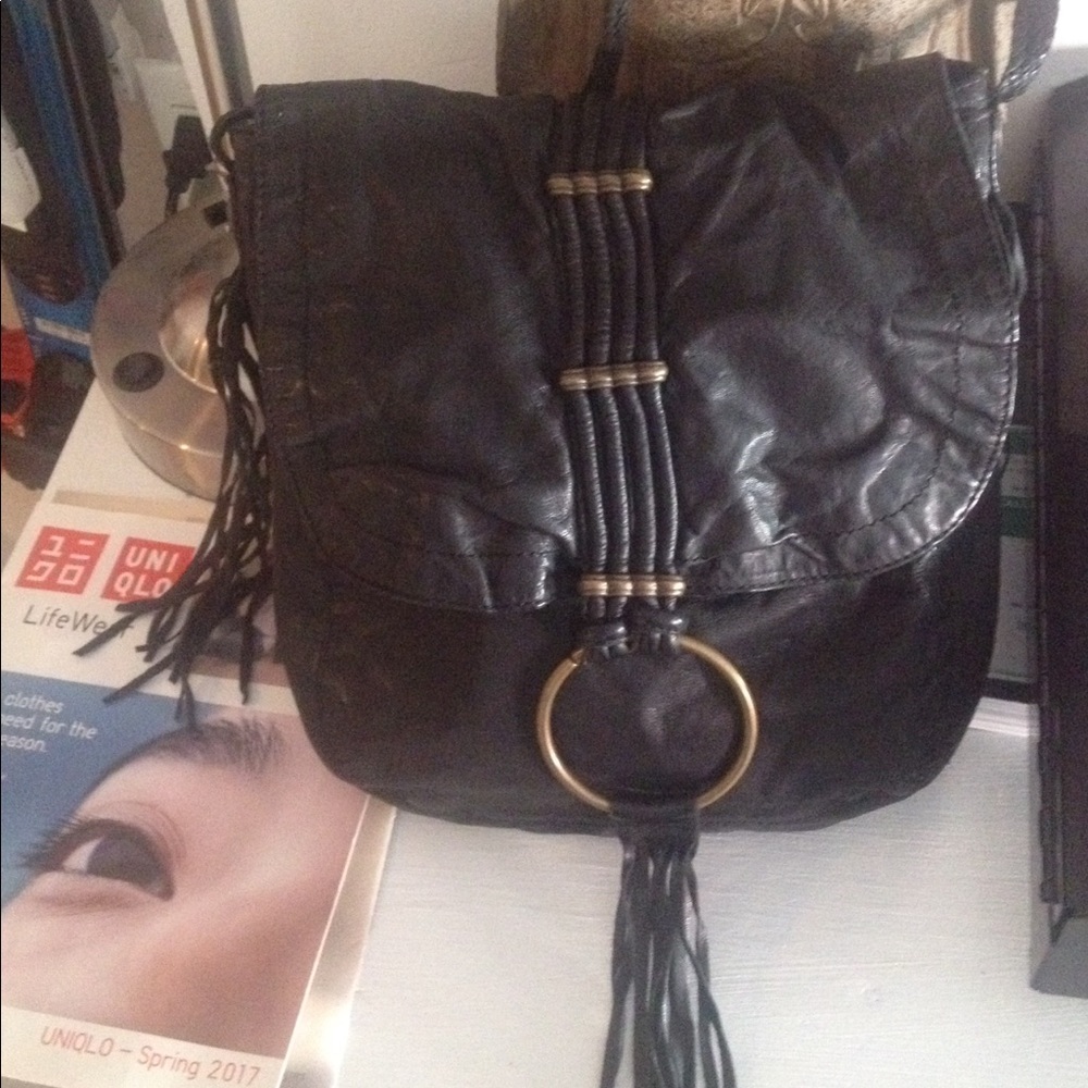 Beautiful pure leather midnight dark blue cool bag