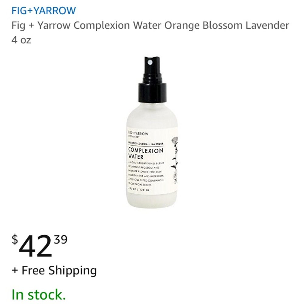 SOLD Fig+Yarrow Complexion Water Orange Blossom