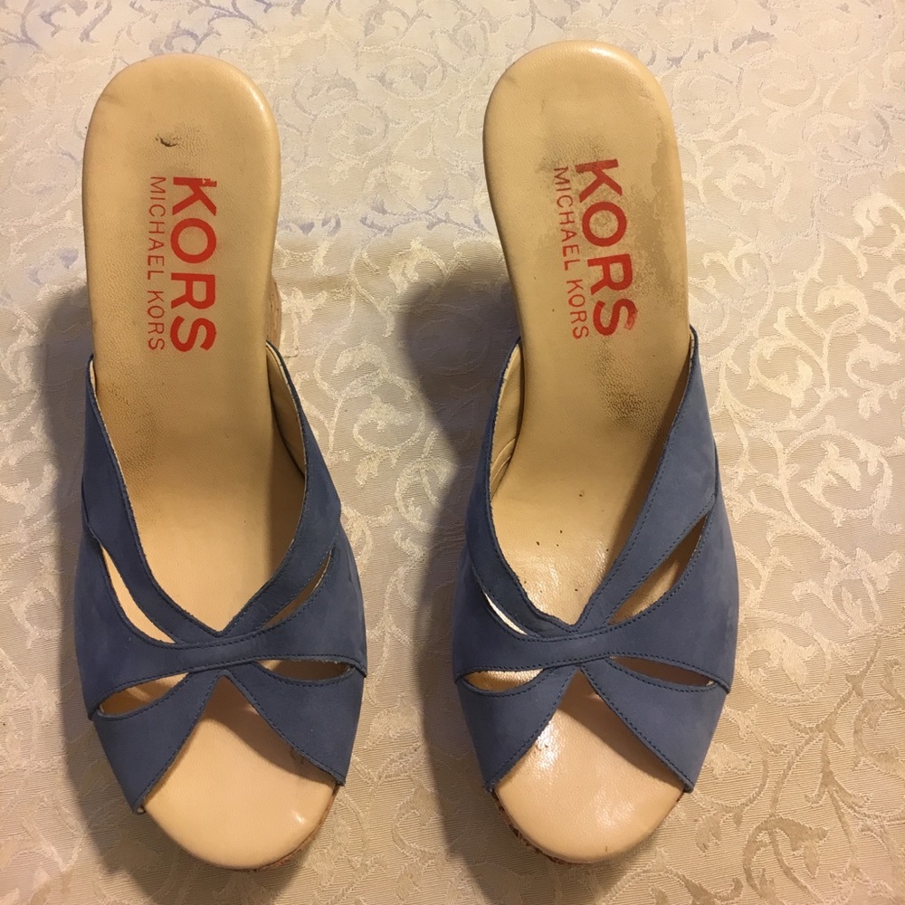 Michael Kors blue wedges