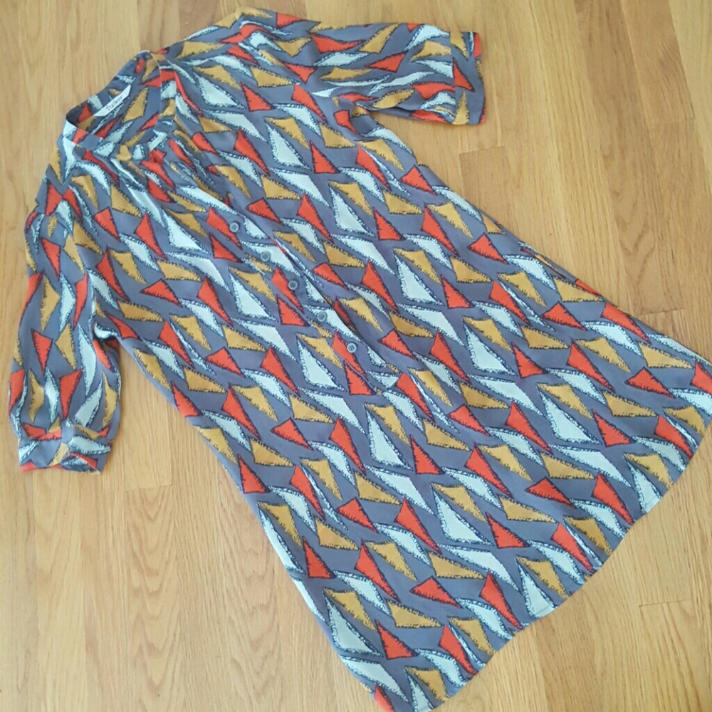 Tucker Silk Geometric Pattern Tunic