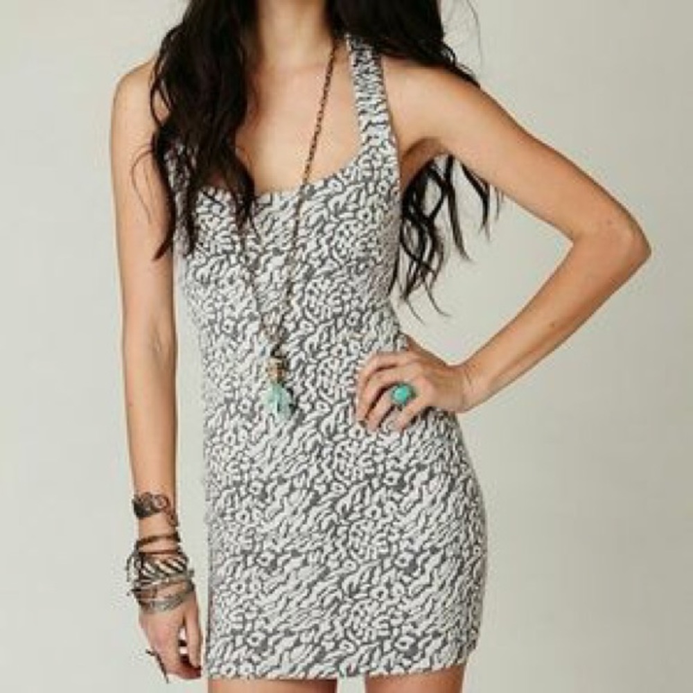 Free People Animal Knit Bodycon
