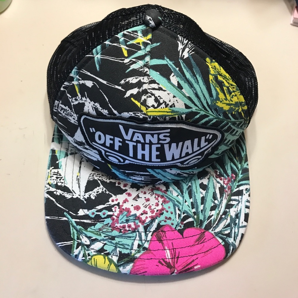 Floral flat bill hat