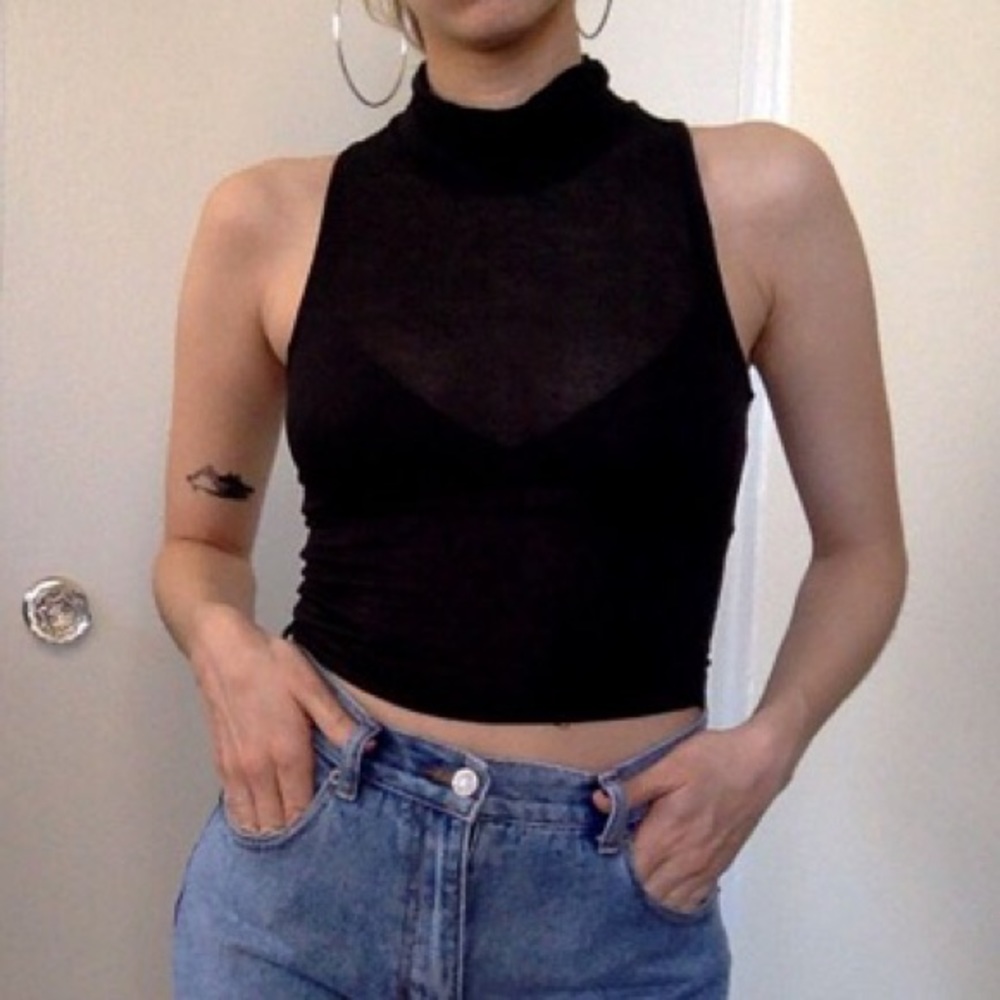 Brandy Melville Mock Turtleneck Crop Top