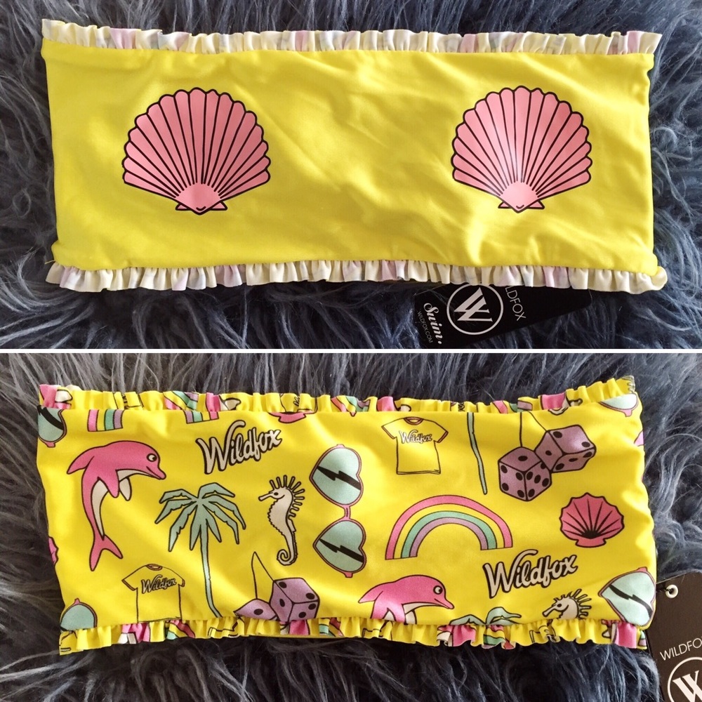 WildFox Swim Mermaid Emoji Reversible Bandeau Top