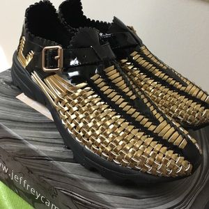Black & Gold Woven Jeffrey Campbell Shoes