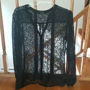 Theory Velvet Burnout Sheer Blouse