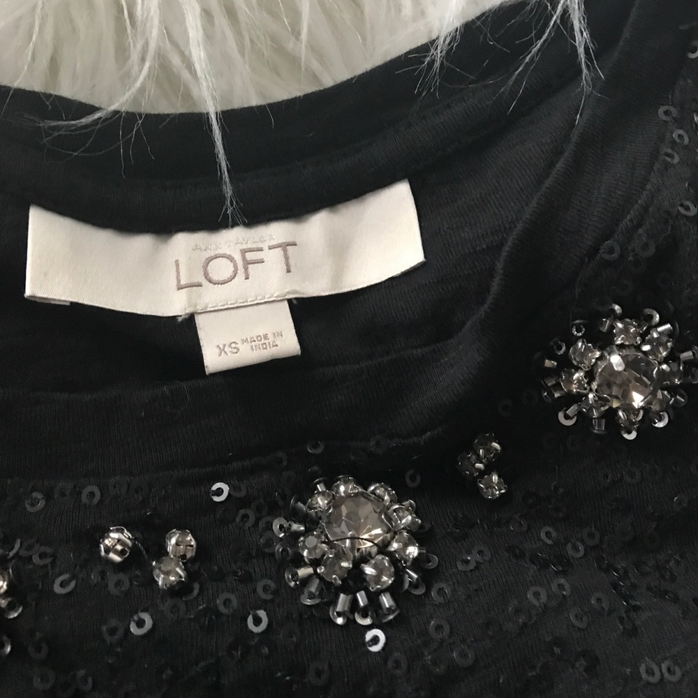 Loft black sequin top - Picture 4 of 5