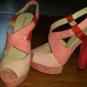 Fun strap pink heels