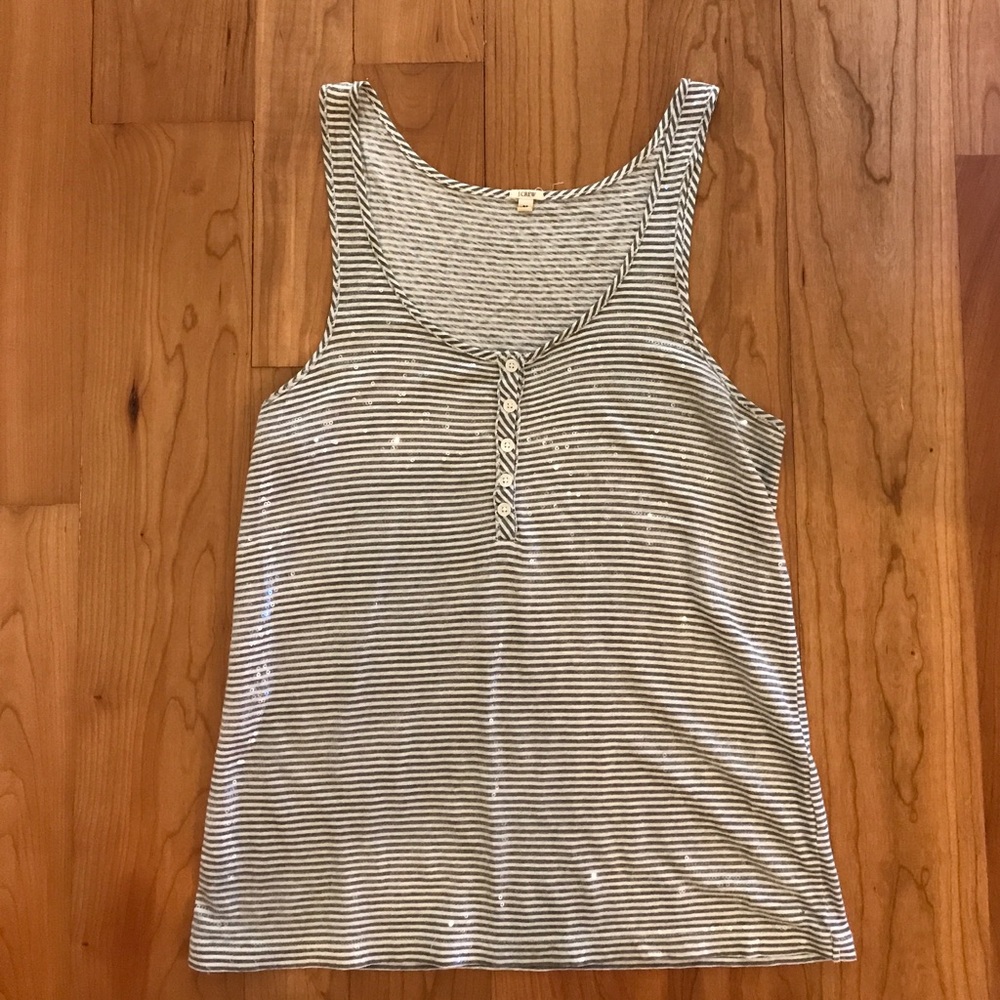 JCrew sequin striped tank