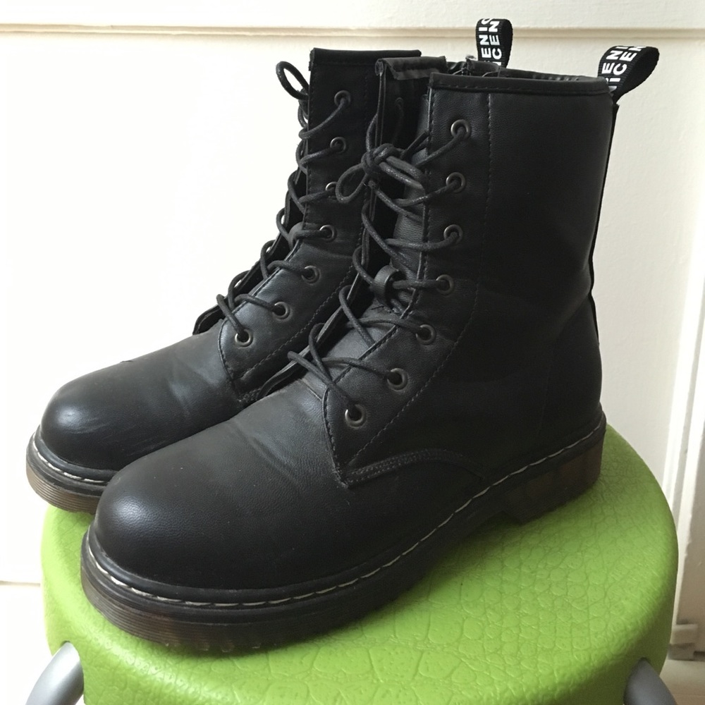 ASOS Black Doc Marten Combat Boots Dupe