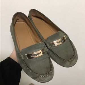 Coach olive green slip on loafer size 5.5