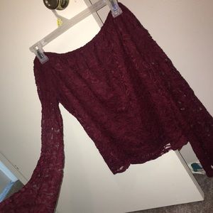 Charlotte Russe Lace Off the Shoulder Top