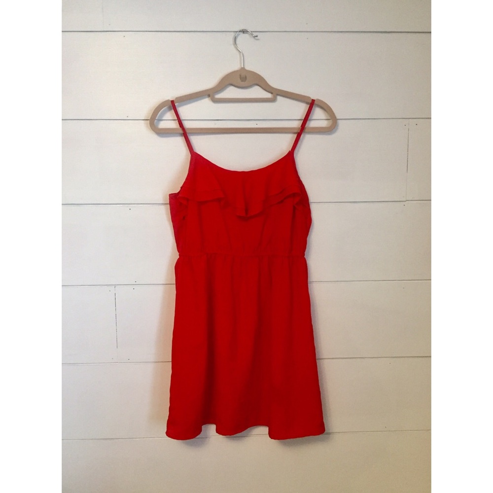 Spaghetti Strap Ruffle Dress