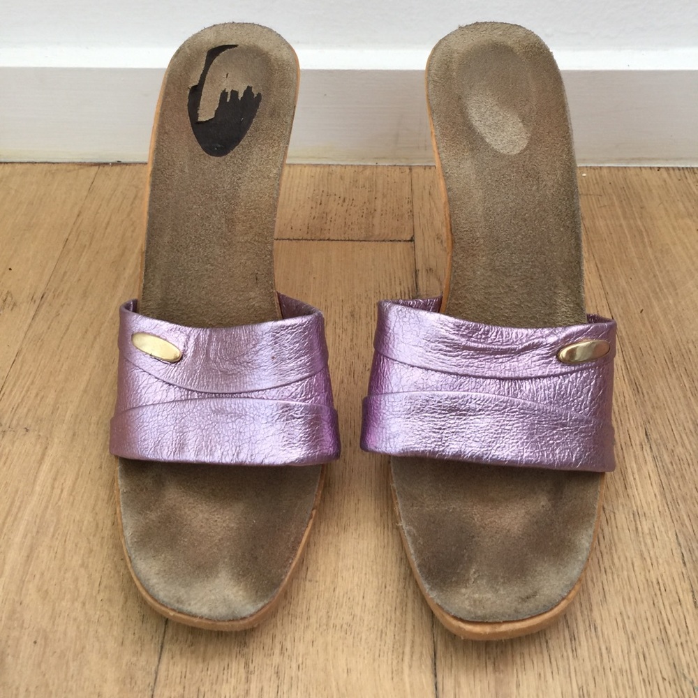 Purple Metallic High Heel Sandals - Picture 2 of 4
