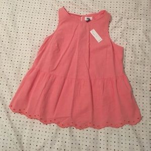 Old navy pink peplum top. NWT.