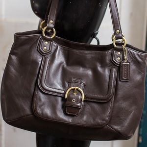 COACH Dark brown leather shoulder bag
