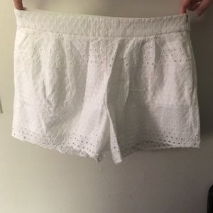JCrew White Lace Shorts