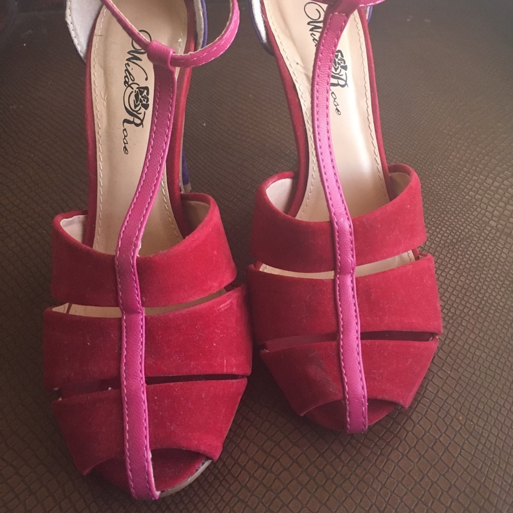 Red Velvet Peeptoe Sandals