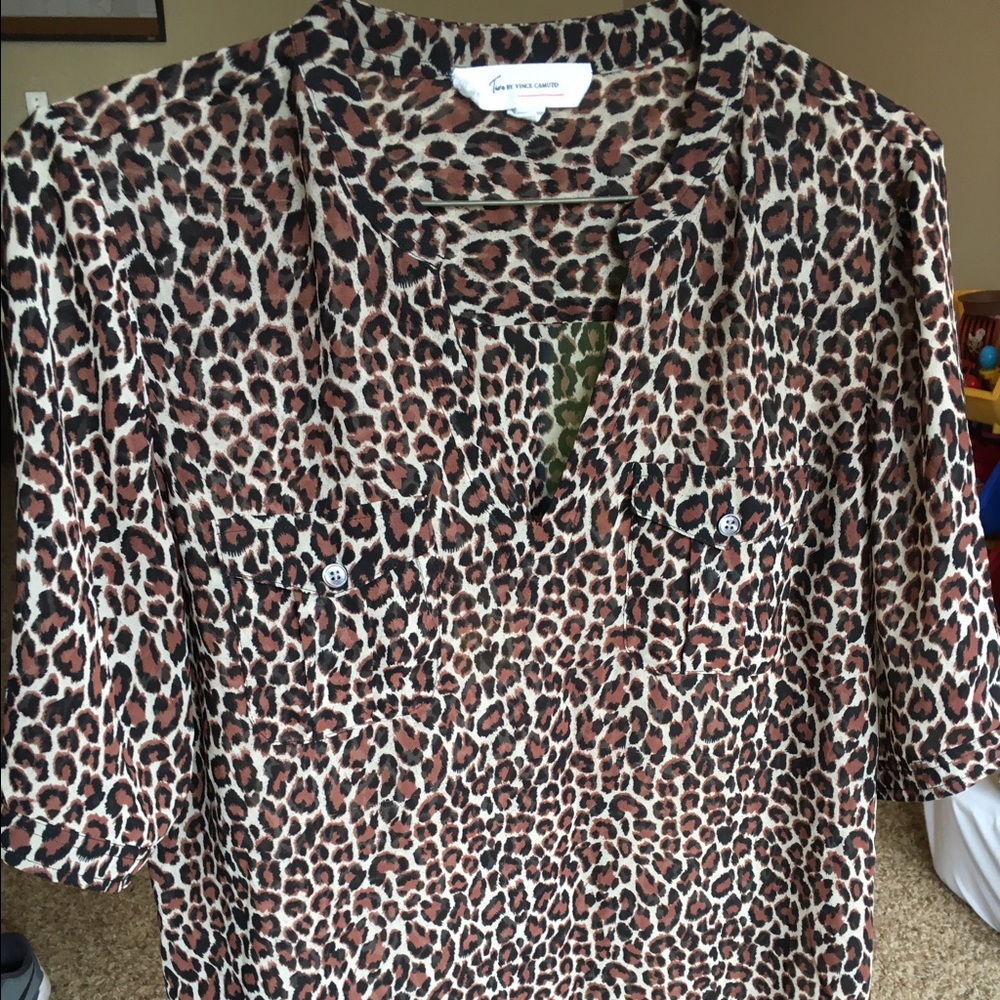 Animal print see-through shirt
