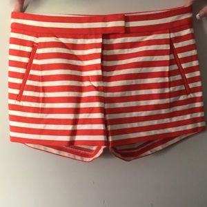 JCrew Orange and White Striped Shorts