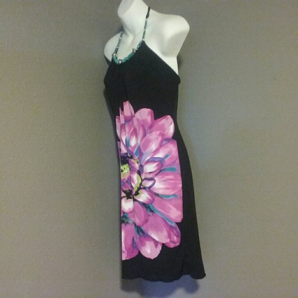 EUC BCC jeweled halter dress floral XS - Picture 4 of 4