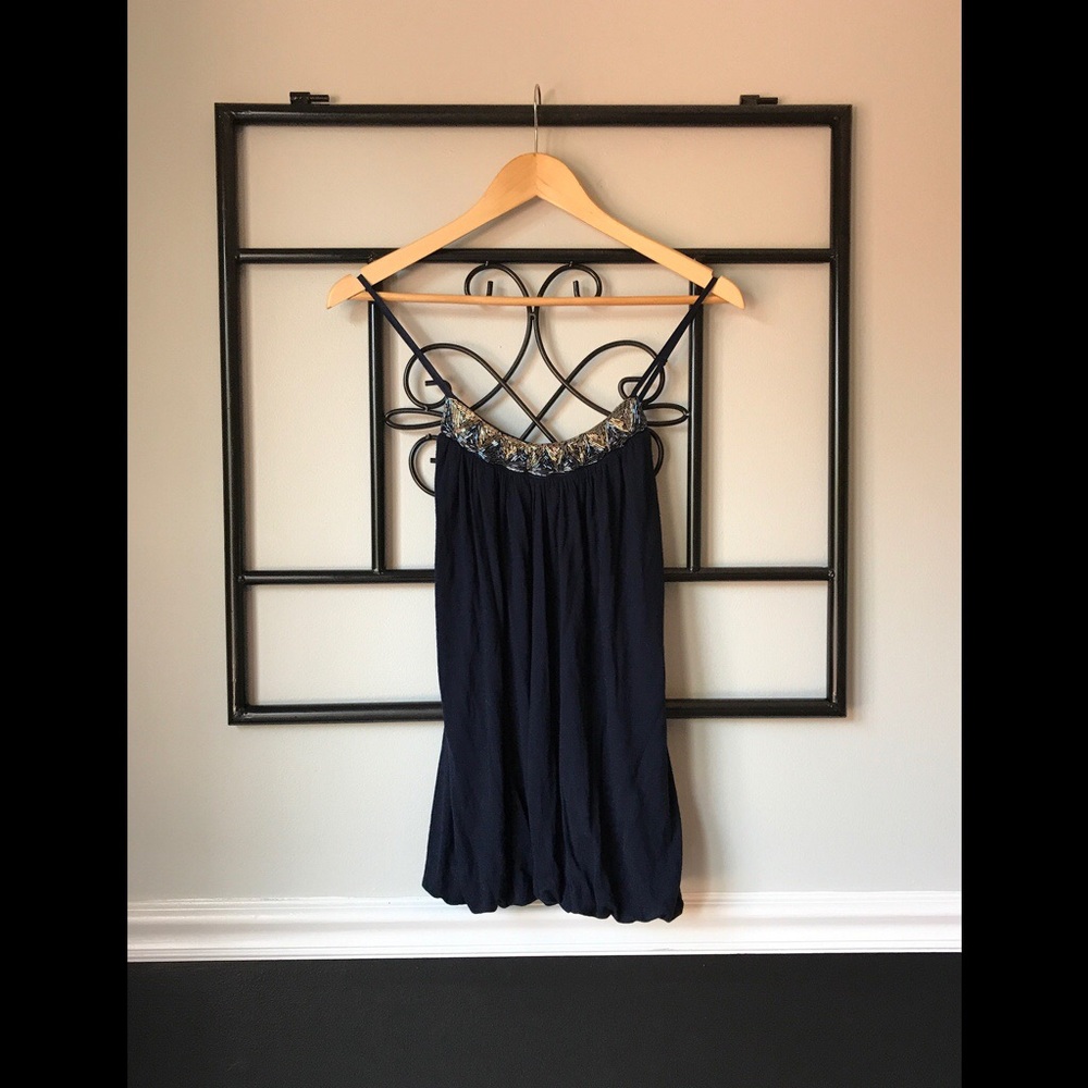 Navy beaded top from Forever 21