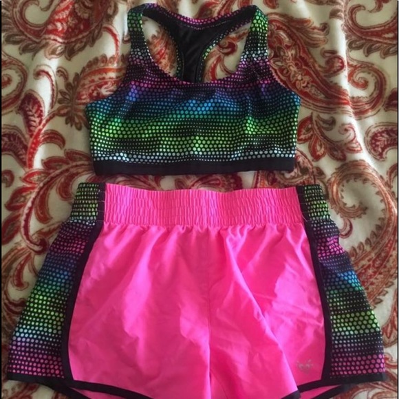Justice sz 34 Bra & sz 14/16 Short Active Wear set - Picture 1 of 2