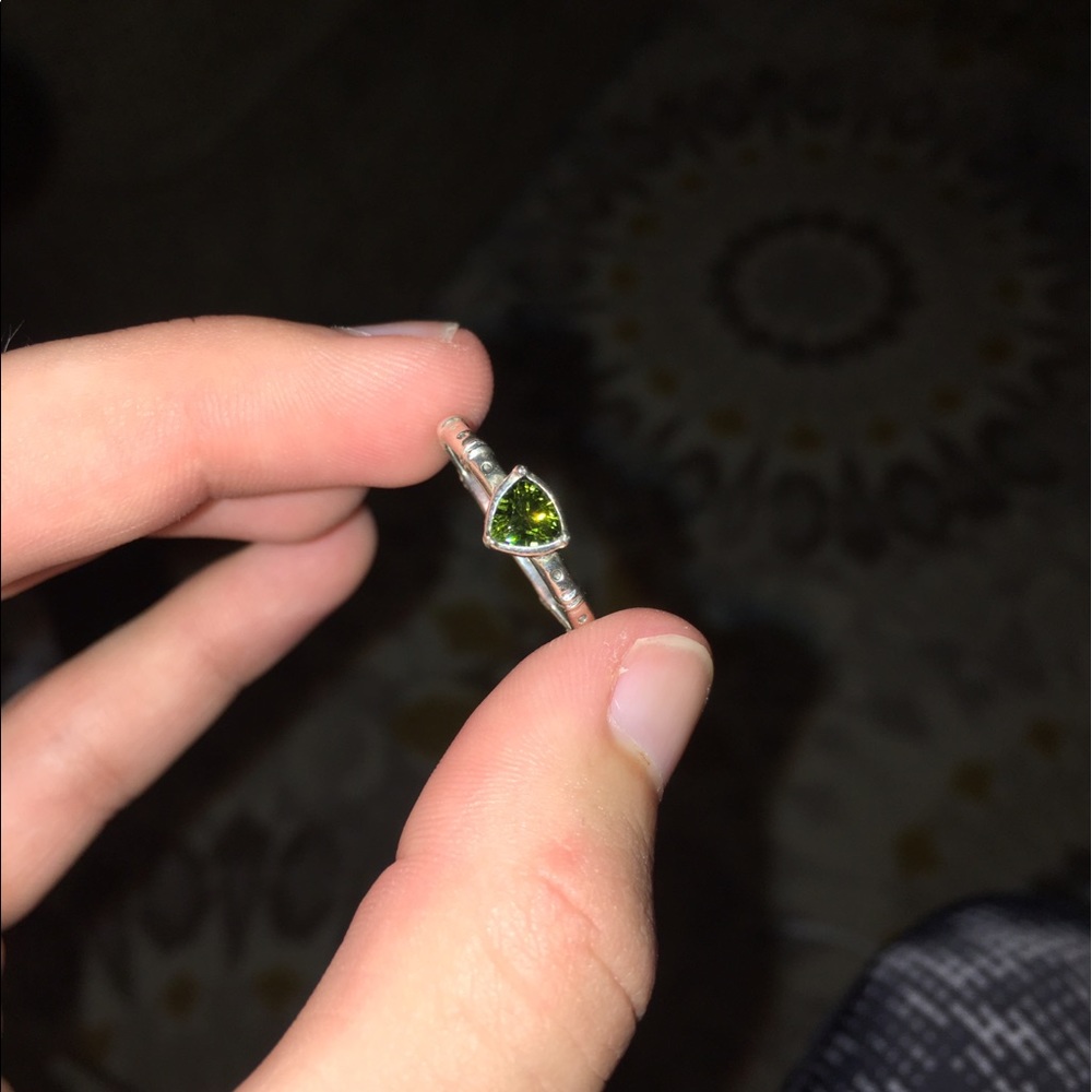 Sterling Silver Peridot Stackable Ring! - image 1