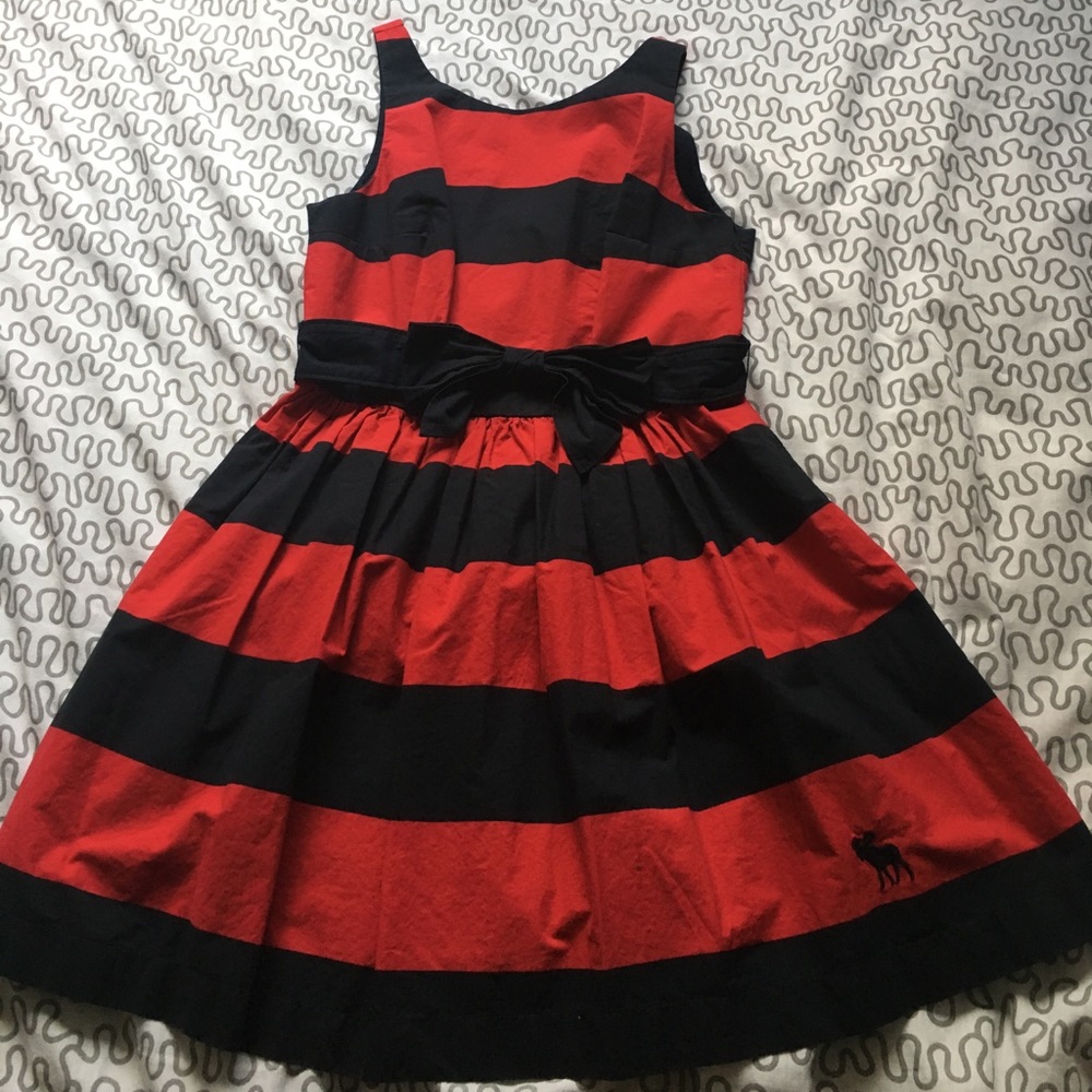 Red and blue stripes dress