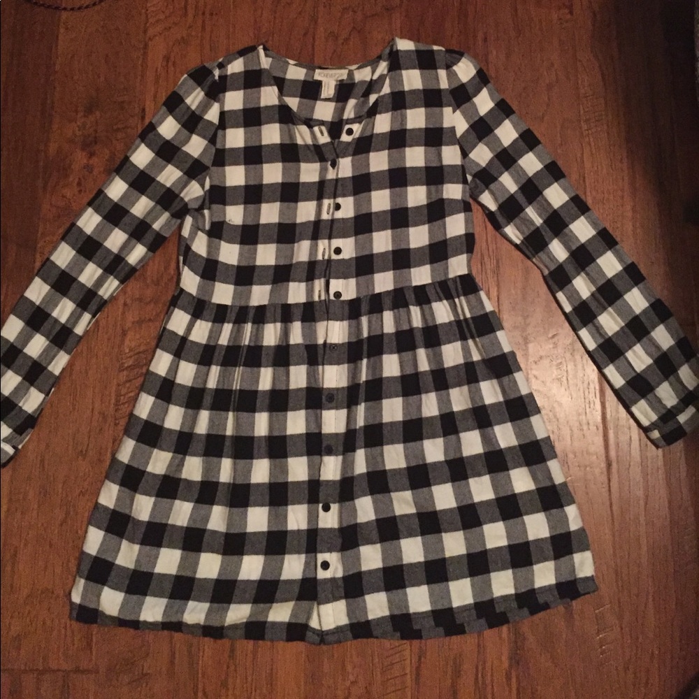 Black and white plaid dress/tunic