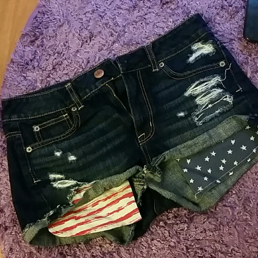 High-waisted American Flag Shorts!