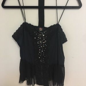 Free People black tank top with gems