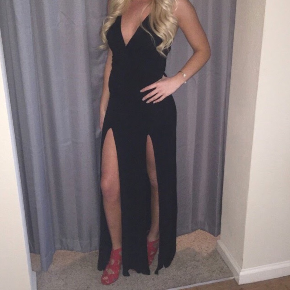 Black dress with slits