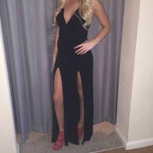 Black dress with slits