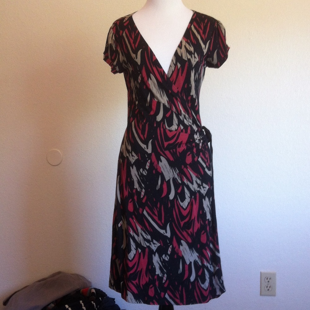 Express Beautiful Short Sleeve Wrap Dress